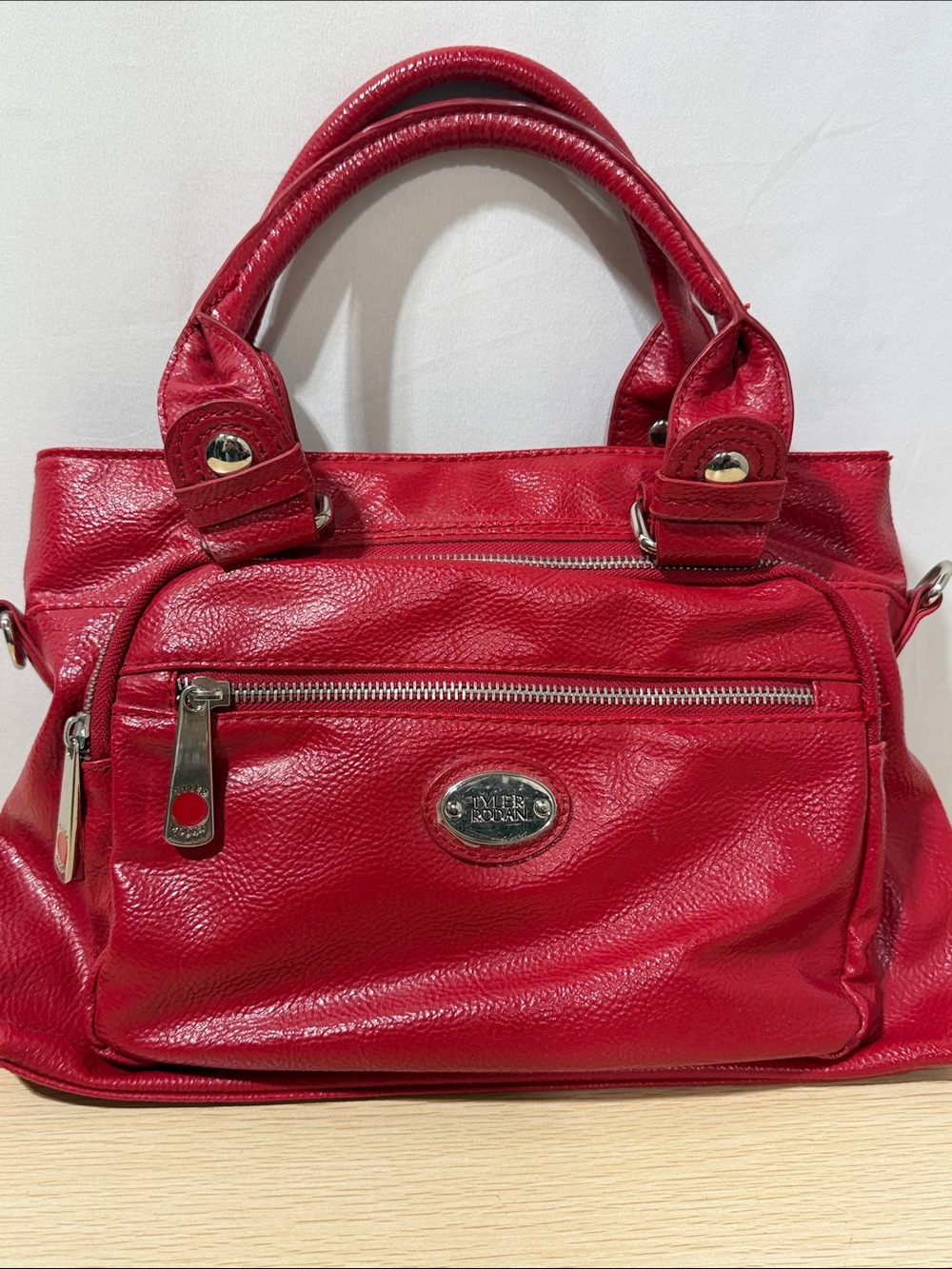 Tyler Rodan Red Leather Satchel Handbag